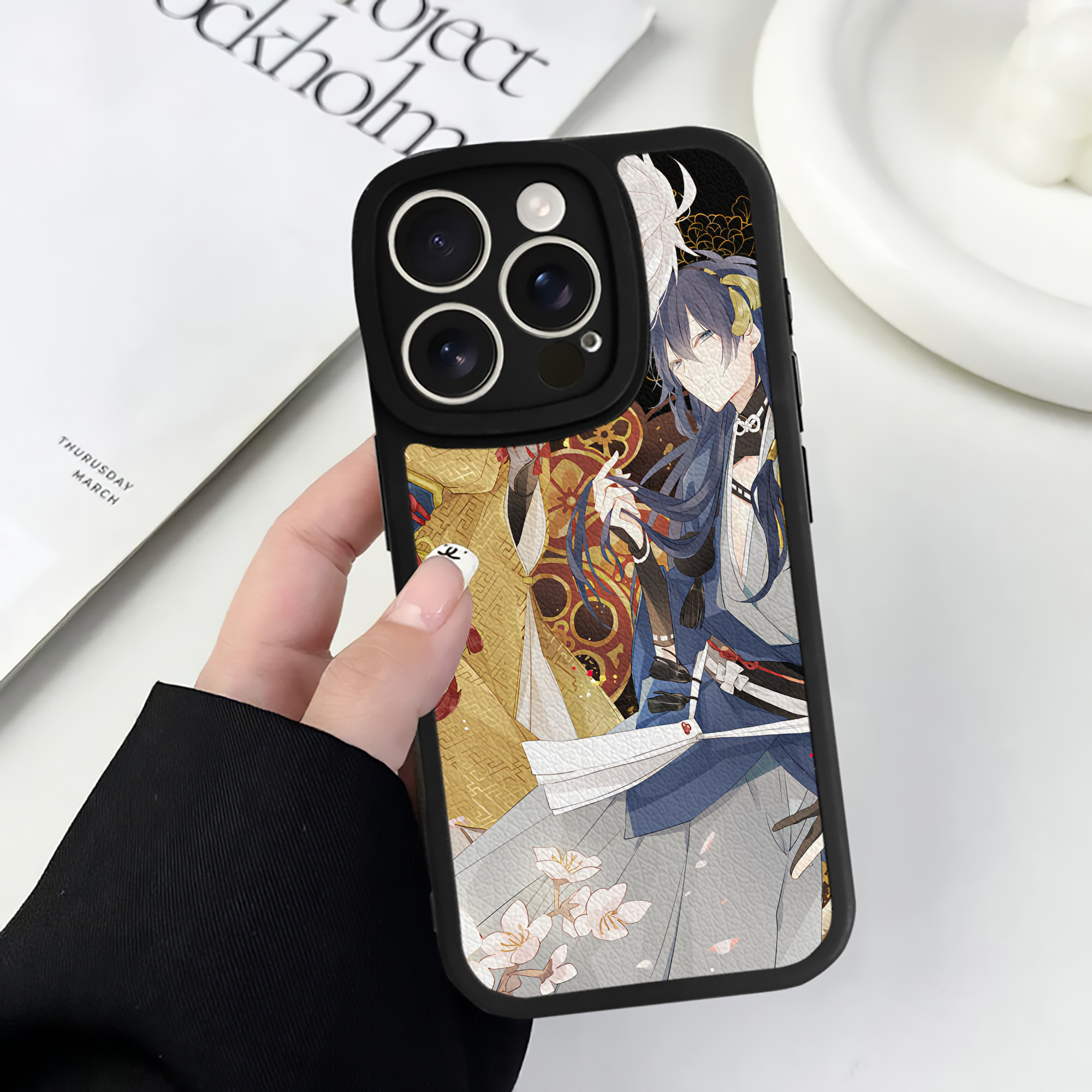 （画像用） 刀剣乱舞 Touken Ranbu 【iPhone 16シリーズ対応】シリコンスマホケース（レザー調） 材質：シリコン